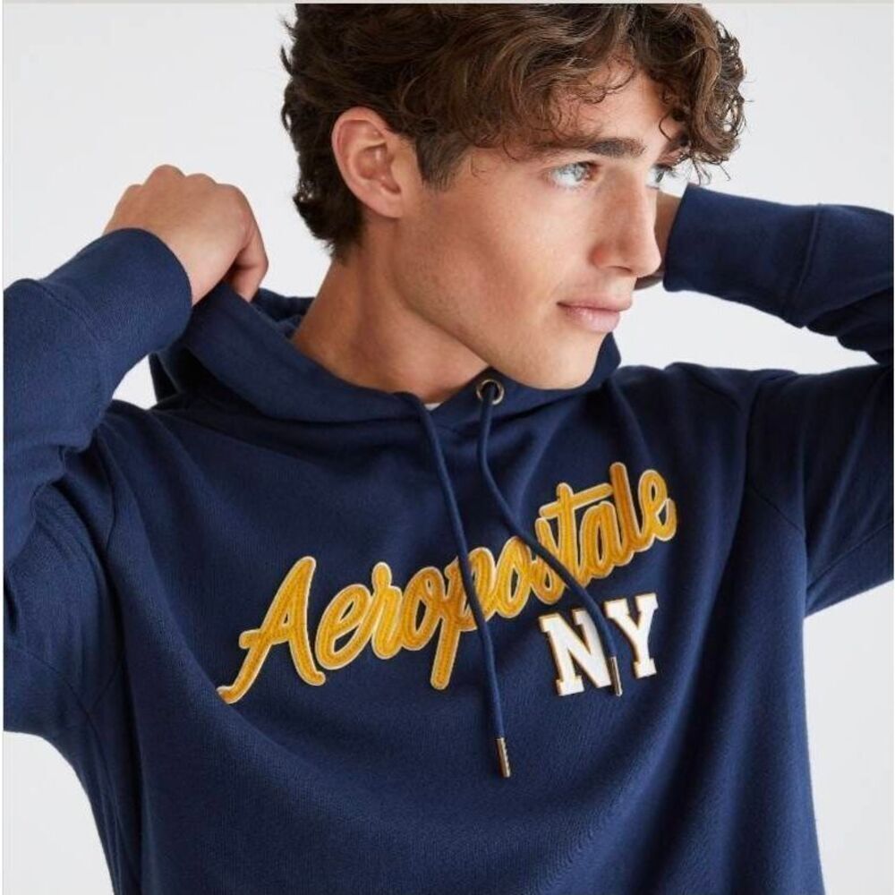 Aeropostale Men's Navy Cotton/Poly NY Sweatshirt Hoodie NEW